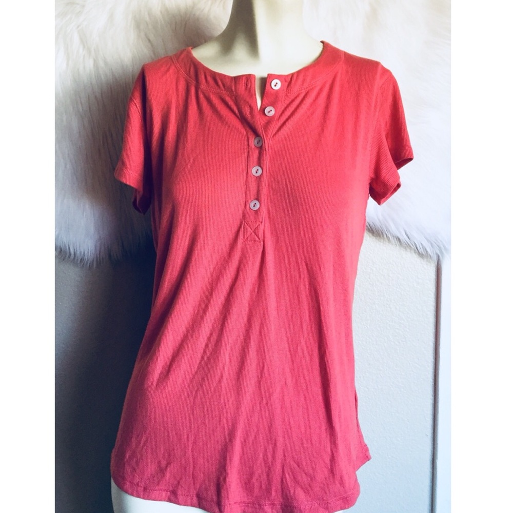 CAbi #263 Henley T-shirt Capped Sleeve Size M